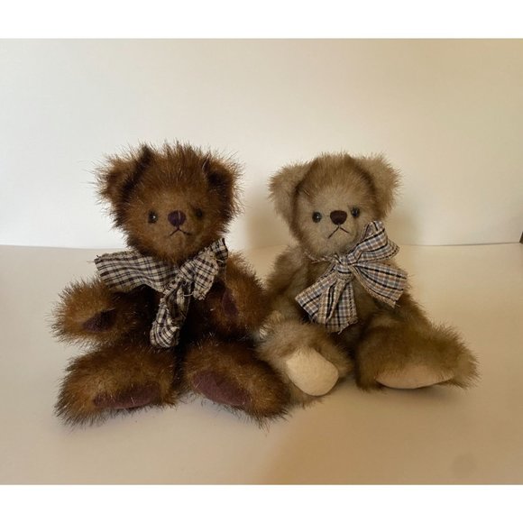 Unipak Design Two Brown Teddy Bears Stuffed  9" - Picture 2 of 12